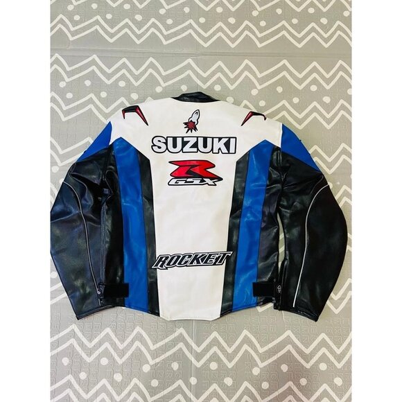 Joe Rocket SUZUKI Moto Racing Motorcycle Leather Jacket Embroidered - Picture 10 of 10